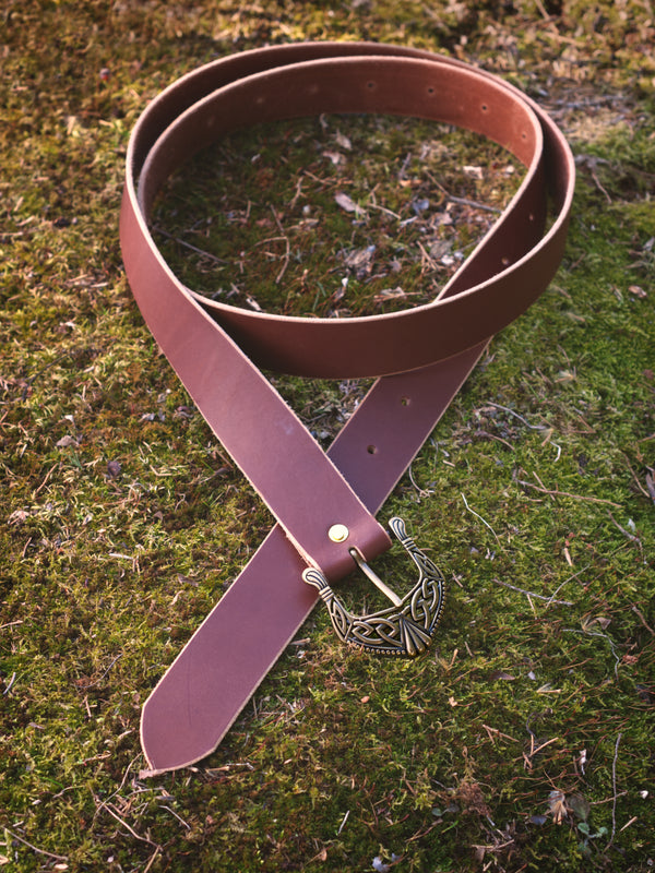 Wide Celtic Leather Belt