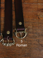 Load image into Gallery viewer, Leather Reproduction Belt with Brass Buckle
