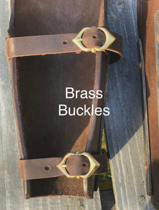 Leather bracers with buckles and rivets (pair)