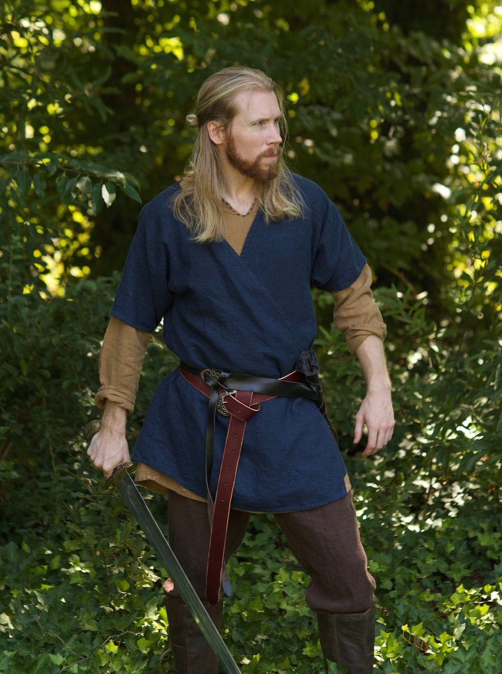 linen short sleeve viking coat